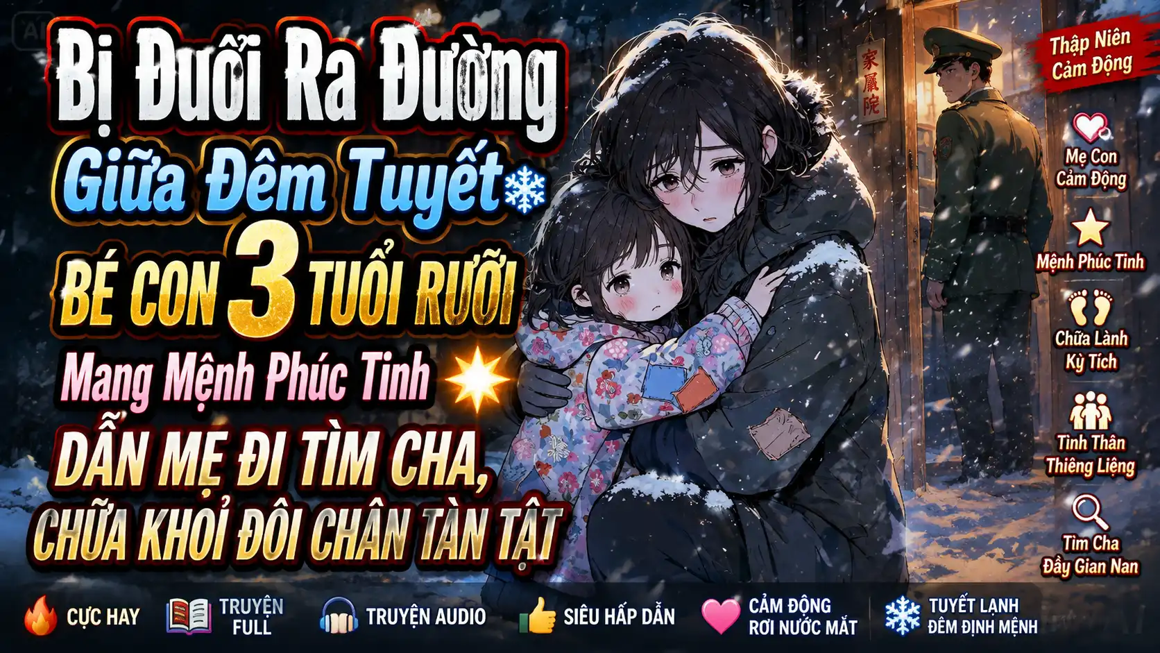 Bị Đuổi Ra Đường Giữa Đêm Tuyết Bé Con 3 Tuổi Rưỡi Mang Mệnh Phúc Tinh Dẫn Mẹ Đi Tìm Cha Tàn Tật thumbnail