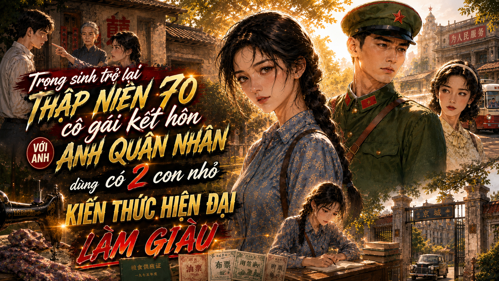Trọng sinh về thập niên 70 kết hôn cùng anh quân nhân có 2 con dùng kiến thức hiện đại làm giàu thumbnail