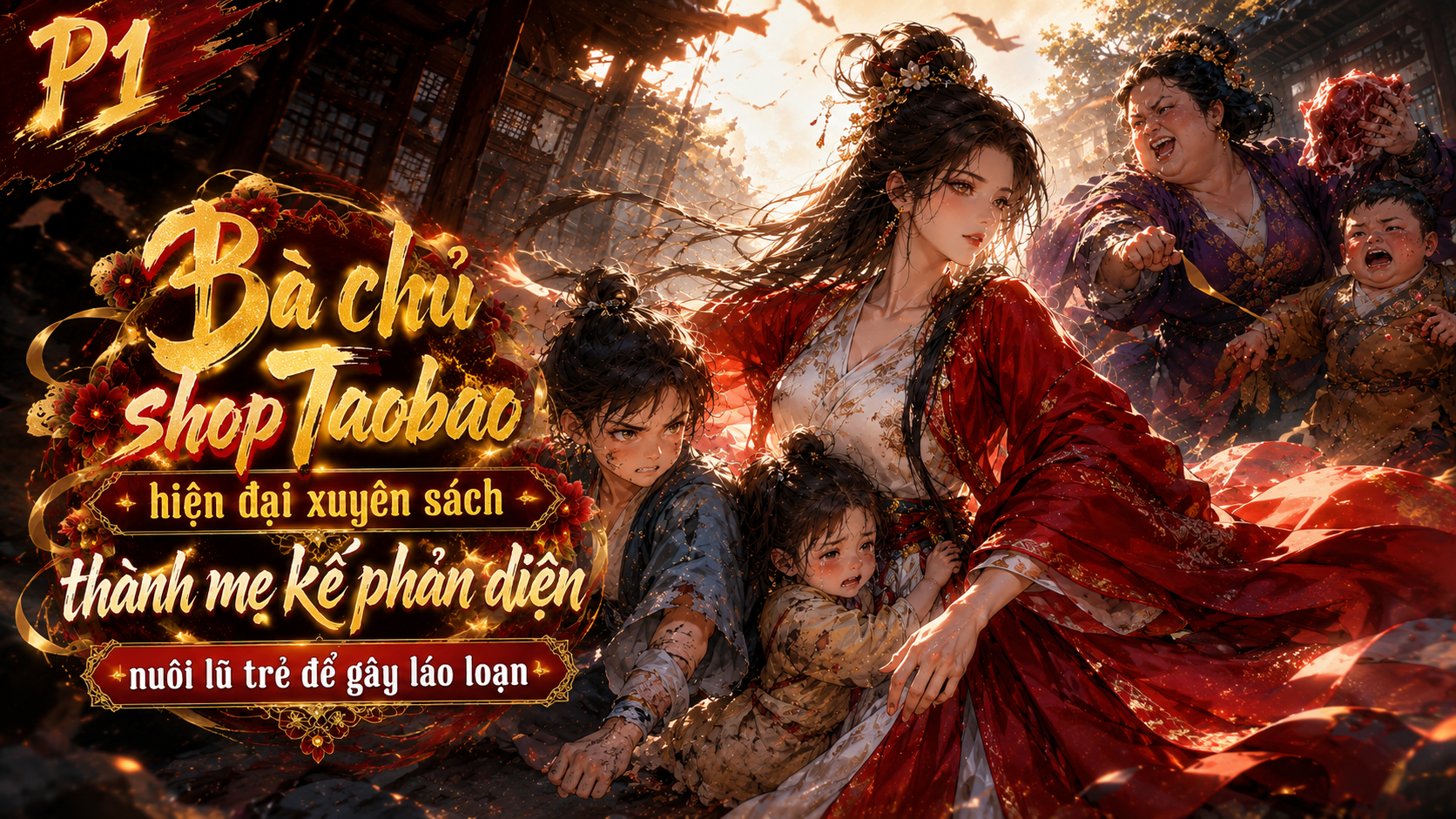 Bà chủ shop Taobao xuyên sách về cổ đại thành mẹ kế phản diện nuôi dạy lũ trẻ gây láo loạn thumbnail