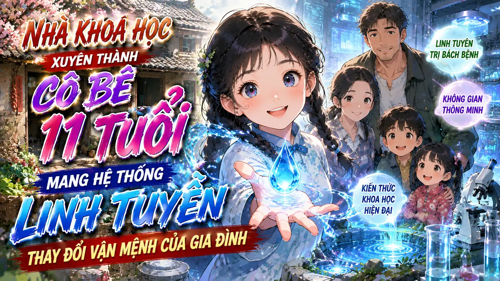 Nhà Khoa Học Xuyên Thành Cô Bé 11 Tuổi: Mang Hệ Thống Linh Tuyền Thay Đổi Vận Mệnh Của Gia Đình thumbnail