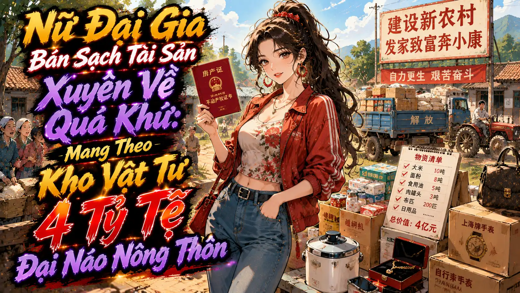 Nữ Đại Gia Bán Sạch Tài Sản Xuyên Về Quá Khứ: Mang Theo Kho Vật Tư 4 Tỷ Tệ Đại Náo Nông Thôn thumbnail