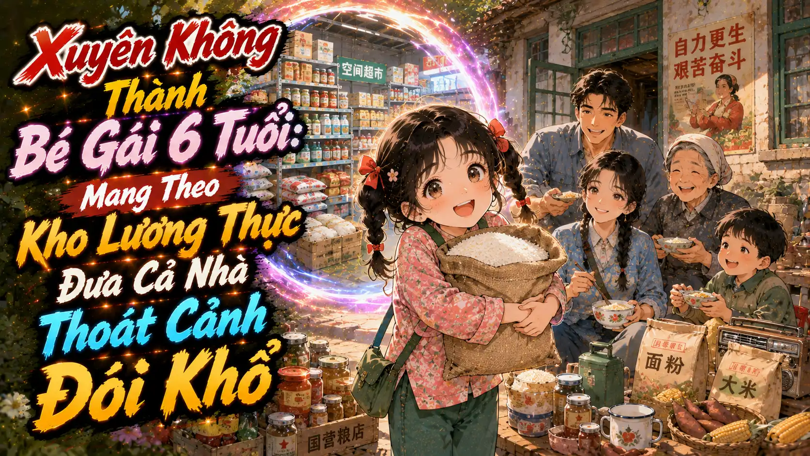 Xuyên Không Thành Bé Gái 6 Tuổi: Mang Theo Kho Lương Thực Đưa Cả Nhà Thoát Cảnh Đói Khổ thumbnail