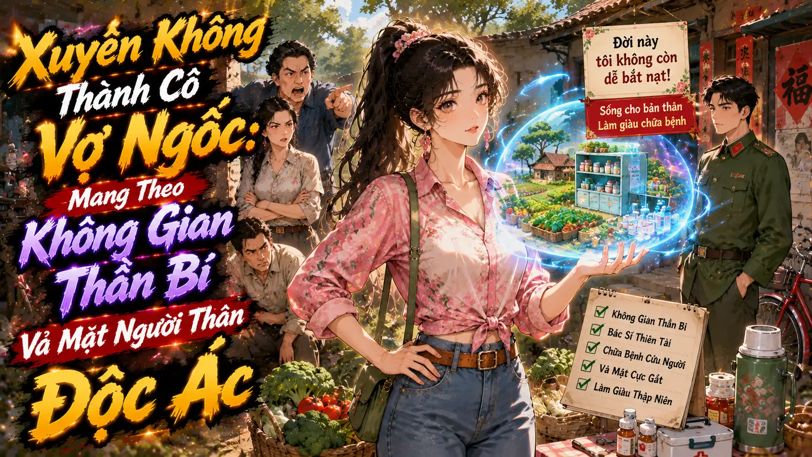 Xuyên Không Thành Cô Vợ Ngốc: Mang Theo Không Gian Thần Bí Vả Mặt Người Thân Độc Ác thumbnail