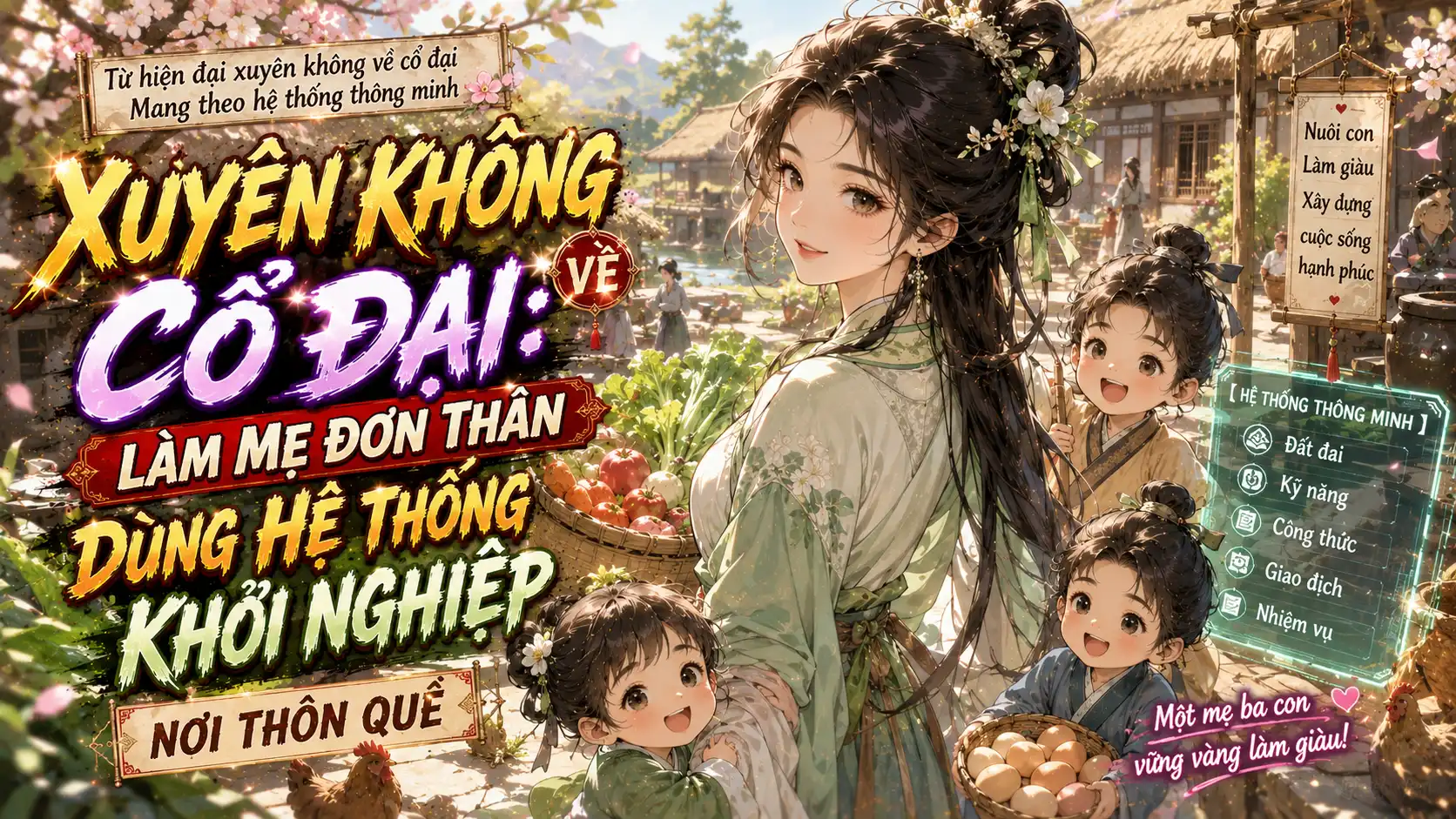 Xuyên Không Về Cổ Đại Làm Mẹ Đơn Thân: Dùng Hệ Thống Khởi Nghiệp Nơi Thôn Quê thumbnail