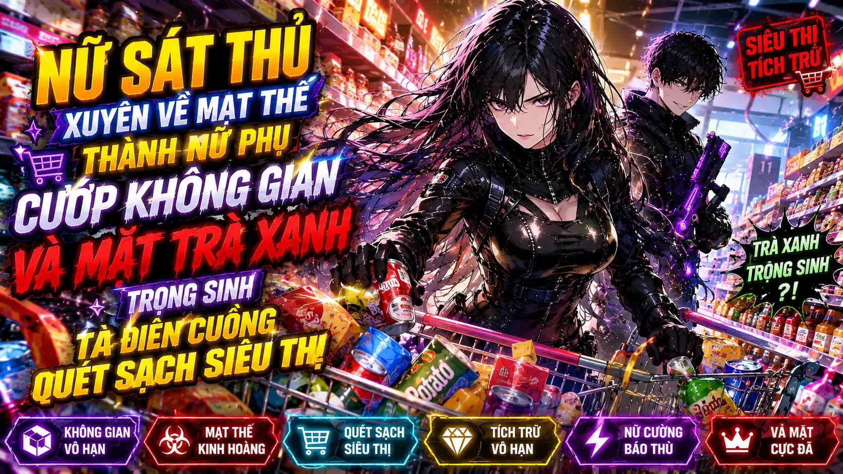 NỮ SÁT THỦ XUYÊN VỀ MẠT THẾ THÀNH NỮ PHỤ CƯỚP KHÔNG GIAN VẢ MẶT TRÀ XANH TRỌNG SINH thumbnail