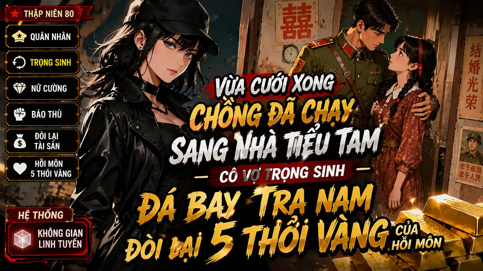 VỪA CƯỚI XONG CHỒNG ĐÃ CHẠY SANG NHÀ TIỂU TAM CÔ VỢ TRỌNG SINH ĐÁ BAY TRA NAM ĐÒI LẠI 5 THỎI VÀNG thumbnail