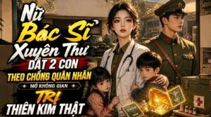 NỮ BÁC SĨ XUYÊN THƯ DẮT 2 CON THEO CHỒNG QUÂN NHÂN MỞ KHÔNG GIAN TRỊ THIÊN KIM THẬT cover