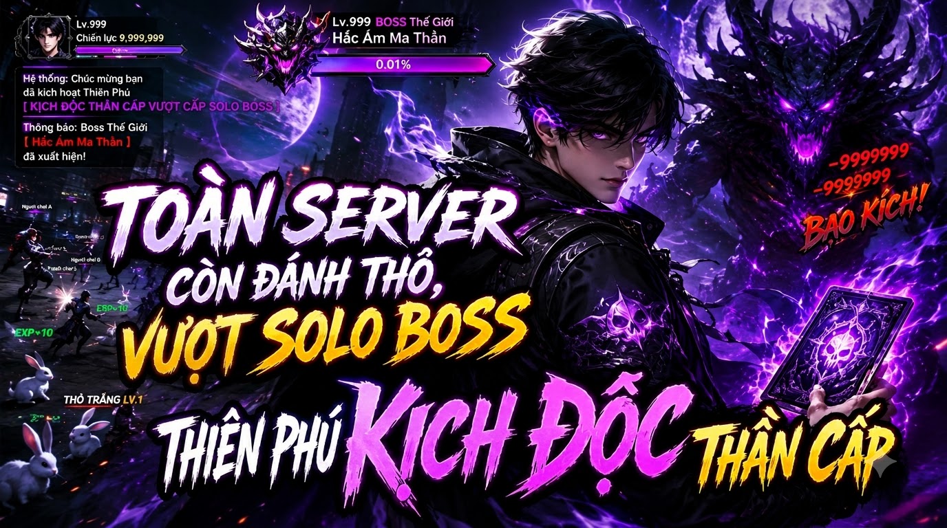 Toàn Server Còn Đánh Thỏ, Có Thiên Phú Kịch Độc Thần Cấp Vượt Cấp Solo Boss