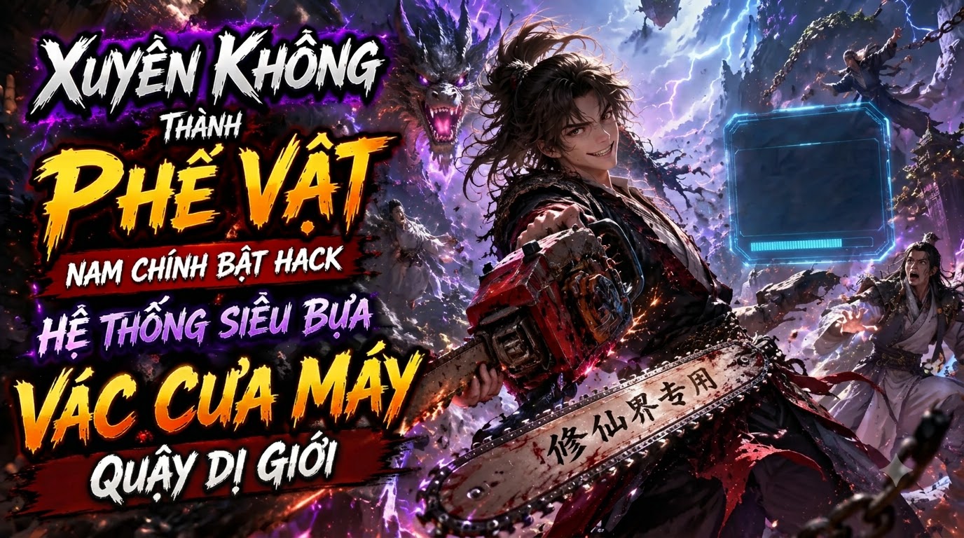 Xuyên Không Thành Phế Vật Nam Chính Bật Hack Hệ Thống Siêu Bựa, Vác Cưa Máy Quậy Dị Giới