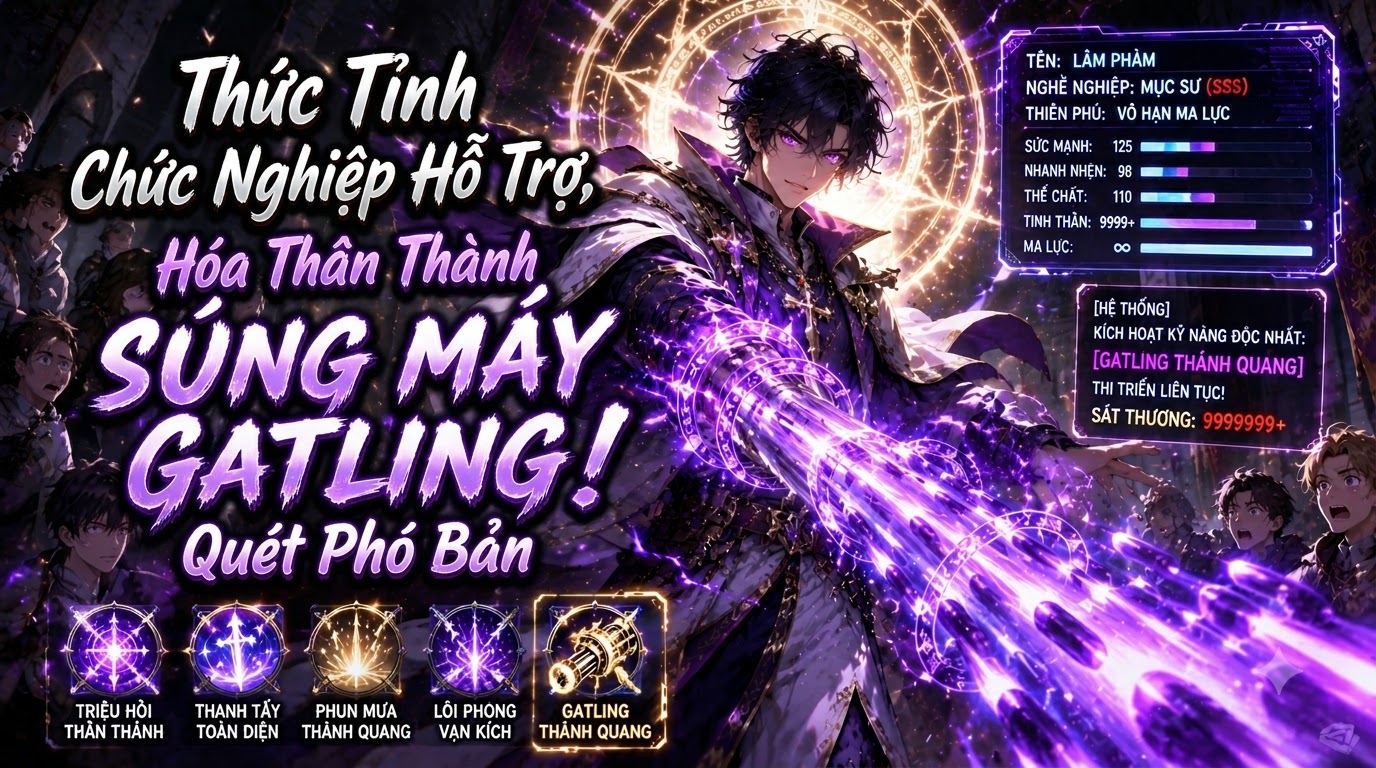 Thức Tỉnh Chức Nghiệp Hỗ Trợ, Hóa Thân Thành Súng Máy Gatling Quét Phó Bản