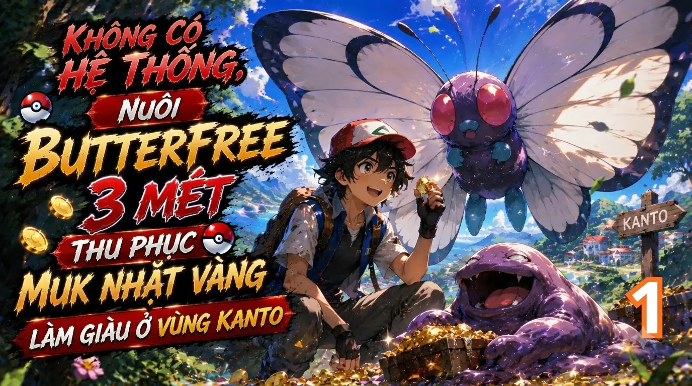 Không Có Hệ Thống, Nuôi Butterfree 3 Mét, Thu Phục Muk Nhặt Vàng, Làm Giàu Ở Vùng Kanto thumbnail