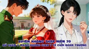 XUYÊN KHÔNG THẬP NIÊN 70 NỮ QUÂN Y MANG KHÔNG GIAN Y TẾ CƯỚI ĐOÀN TRƯỞNG cover