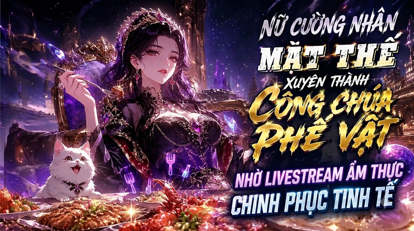 Nữ Cường Nhân Mạt Thế Xuyên Thành Công Chúa Phế Vật Nhờ Livestream Ẩm Thực Chinh Phục Tinh Tế thumbnail