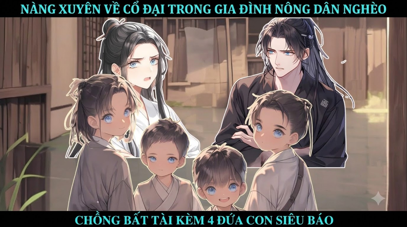 NÀNG XUYÊN VỀ CỔ ĐẠI TRONG GIA ĐÌNH NÔNG DÂN NGHÈO, CHỒNG BẤT TÀI KÈM 4 ĐỨA CON SIÊU BÁO