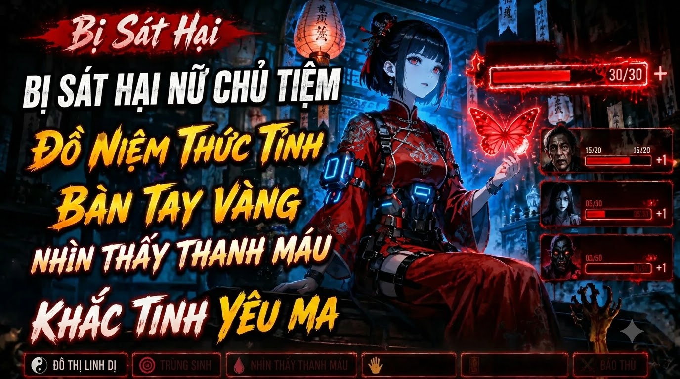 Bị Sát Hại Nữ Chủ Tiệm Đồ Niệm Thức Tỉnh Bàn Tay Vàng Nhìn thấy Thanh MÁu Khắc Tinh Yêu Ma thumbnail