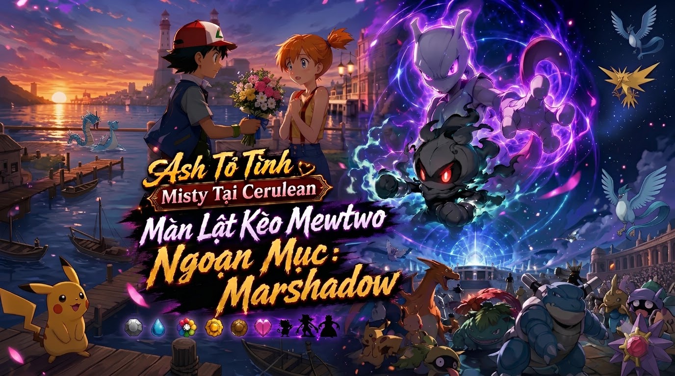 Ash Tỏ Tình Misty Tại Cerulean, Màn Lật Kèo Mewtwo Ngoạn Mục: Marshadow