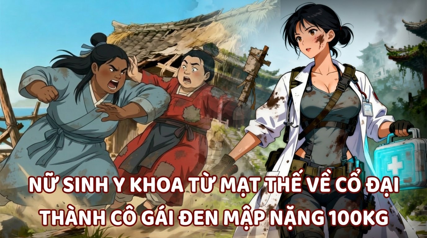 Nữ sinh viên y khoa xuyên từ mạt thế về cổ đại không gian thành mụ mập đen đúa nặng 100kg