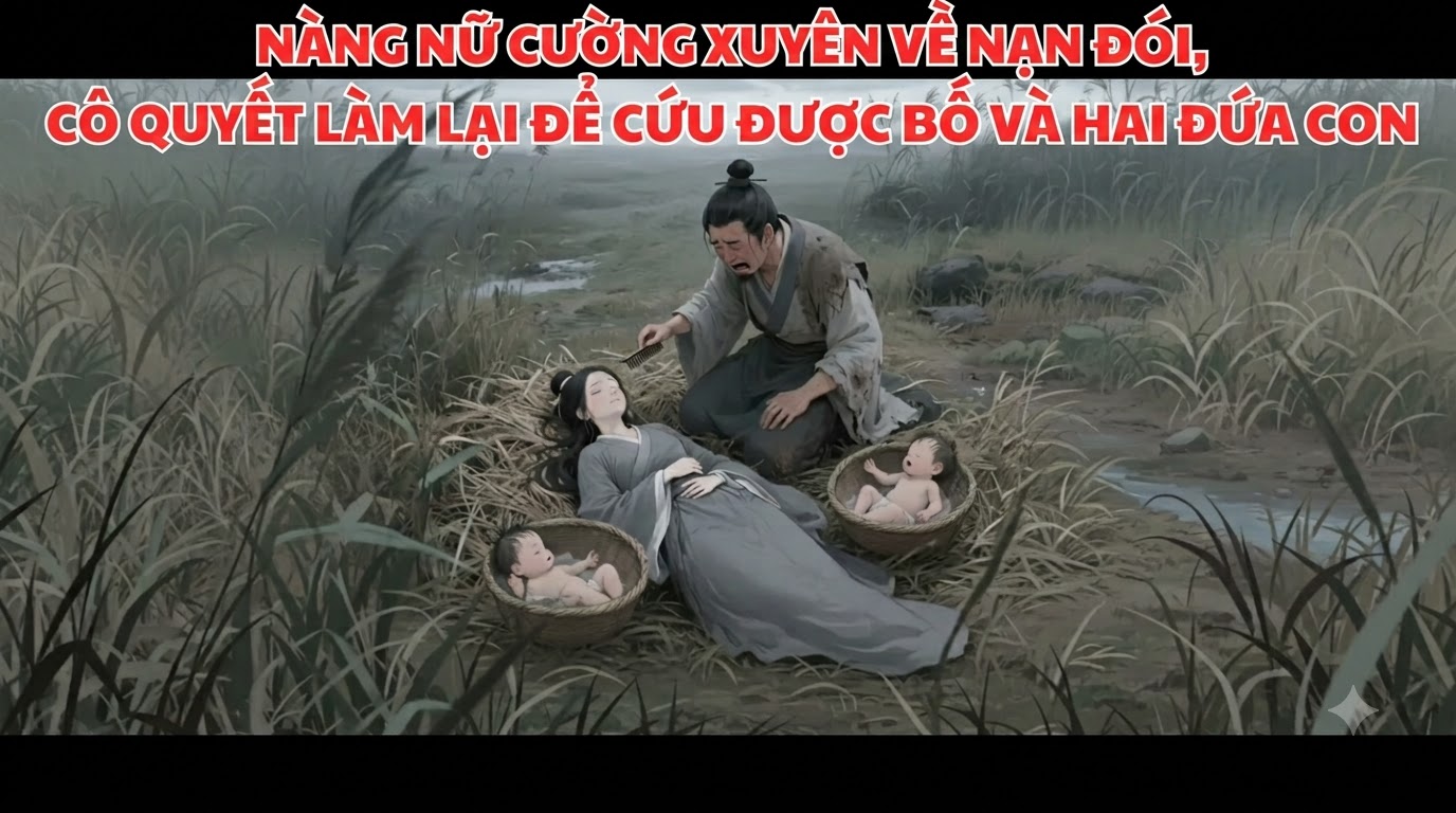 NÀNG NỮ CƯỜNG XUYÊN VỀ NẠN ĐÓI, CÔ QUYẾT LÀM LẠI ĐỂ CỨU ĐƯỢC BỐ VÀ HAI ĐỨA CON