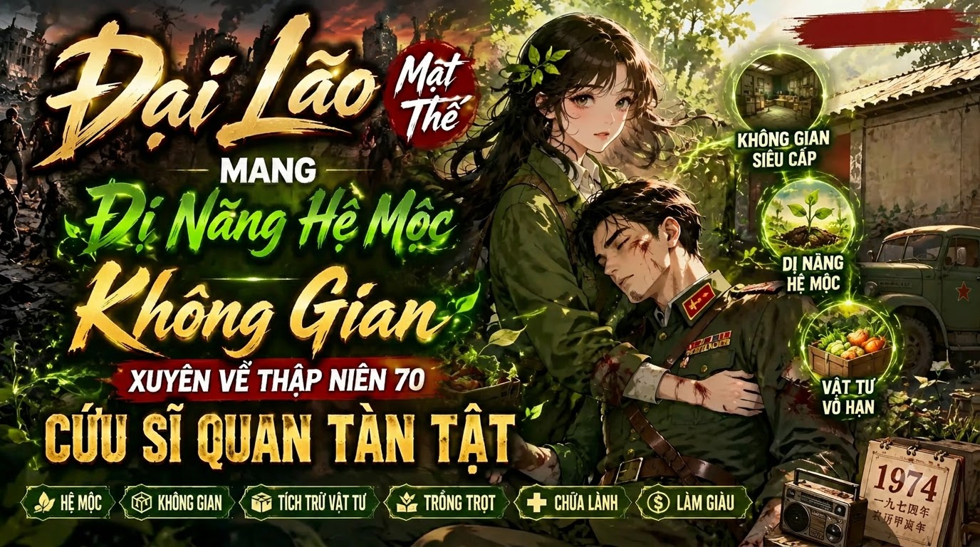 Đại Lão Mạt Thế Mang Dị Năng Hệ Mộc, Không Gian Xuyên Về Thập Niên 70 Cứu Sĩ Quan Tàn Tật thumbnail