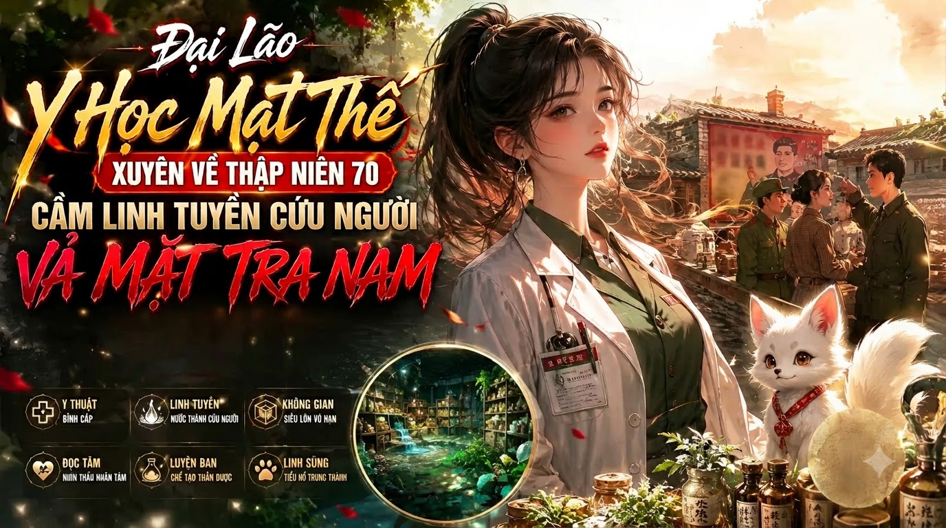 Đại Lão Y Học Mạt Thế Xuyên Về Thập Niên 70 Cầm Linh Tuyền Cứu Người Vả Mặt Tra Nam thumbnail