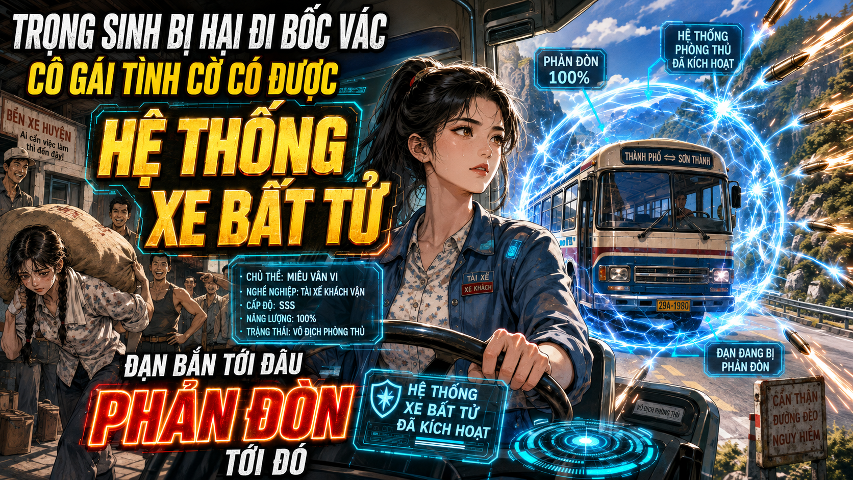 Trọng sinh bị hại đi bốc vác cô gái tình cờ có được hệ thống xe bất tử đạn bắn tới đâu phản đòn tới đó thumbnail