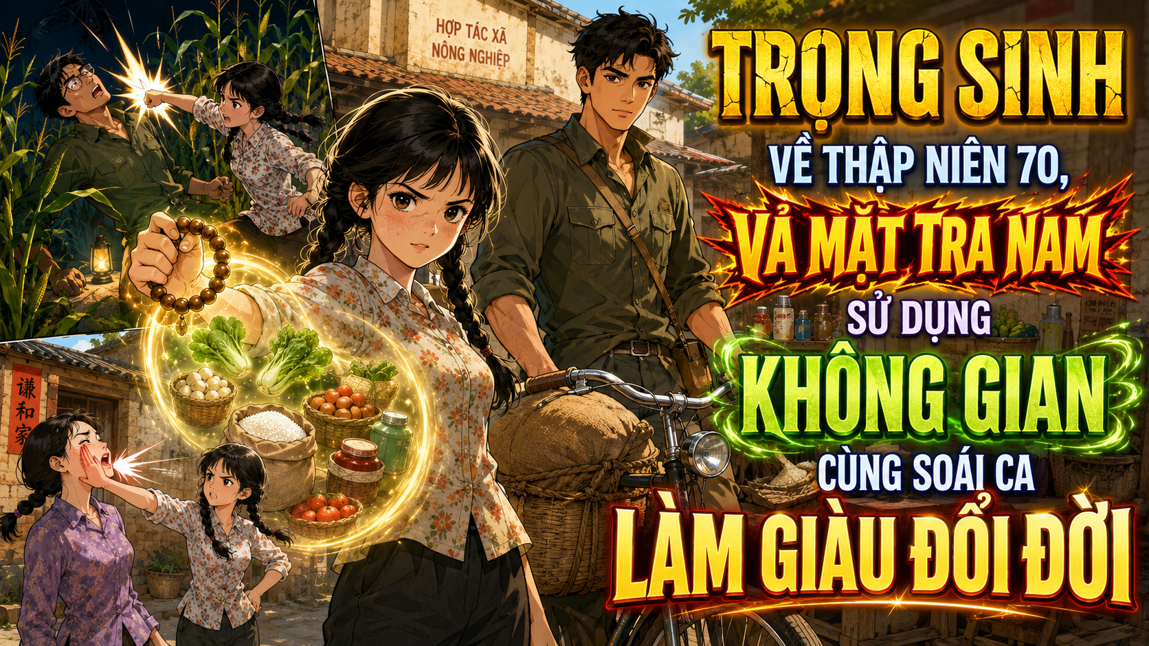 Trọng sinh về thập niên 70, vả mặt tra nam sử dụng không gian cùng soái ca làm giàu đổi đời thumbnail