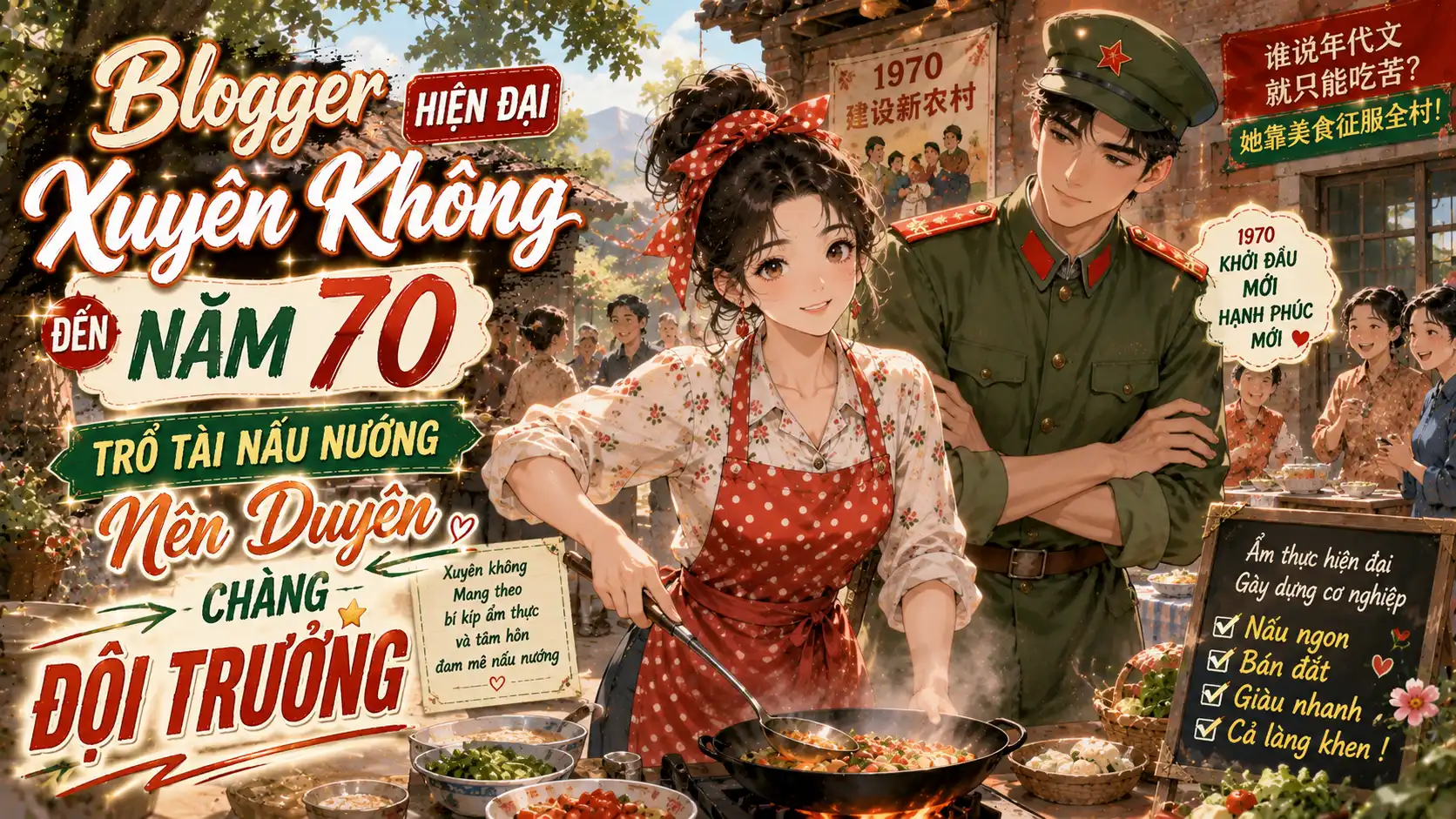 Blogger Hiện Đại Xuyên Không Đến Năm 70: Trổ Tài Nấu Nướng Nên Duyên Chàng Đội Trưởng