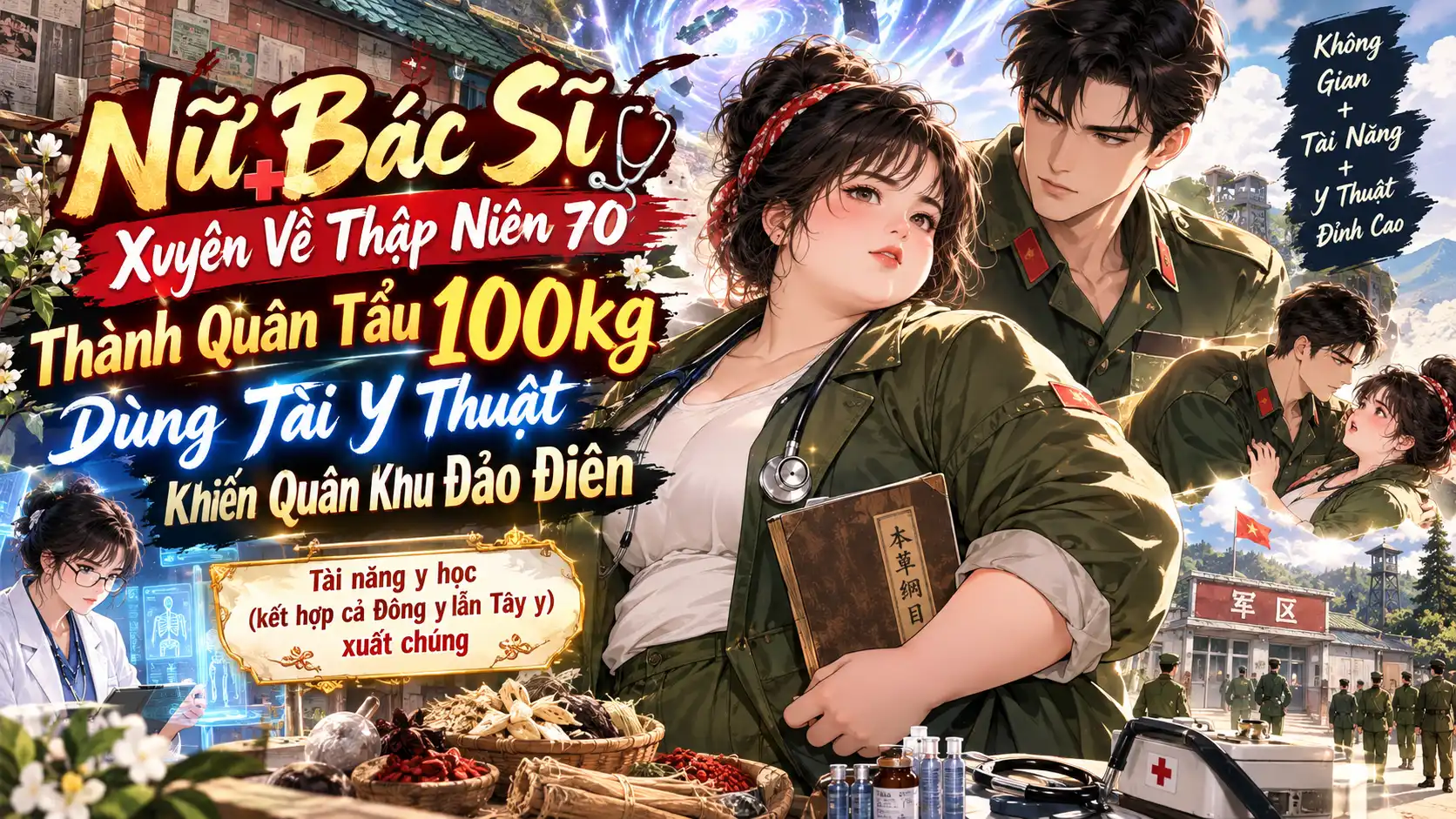 Nữ Bác Sĩ Xuyên Về Thập Niên 70 Thành Quân Tẩu 100kg Dùng Tài Y Thuật Khiến Quân Khu Đảo Điên thumbnail