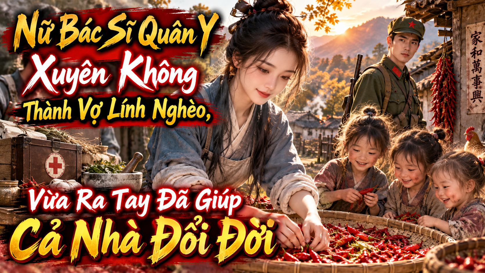 Nữ Bác Sĩ Quân Y Xuyên Không Thành Vợ Lính Nghèo, Vừa Ra Tay Đã Giúp Cả Nhà Đổi Đời thumbnail