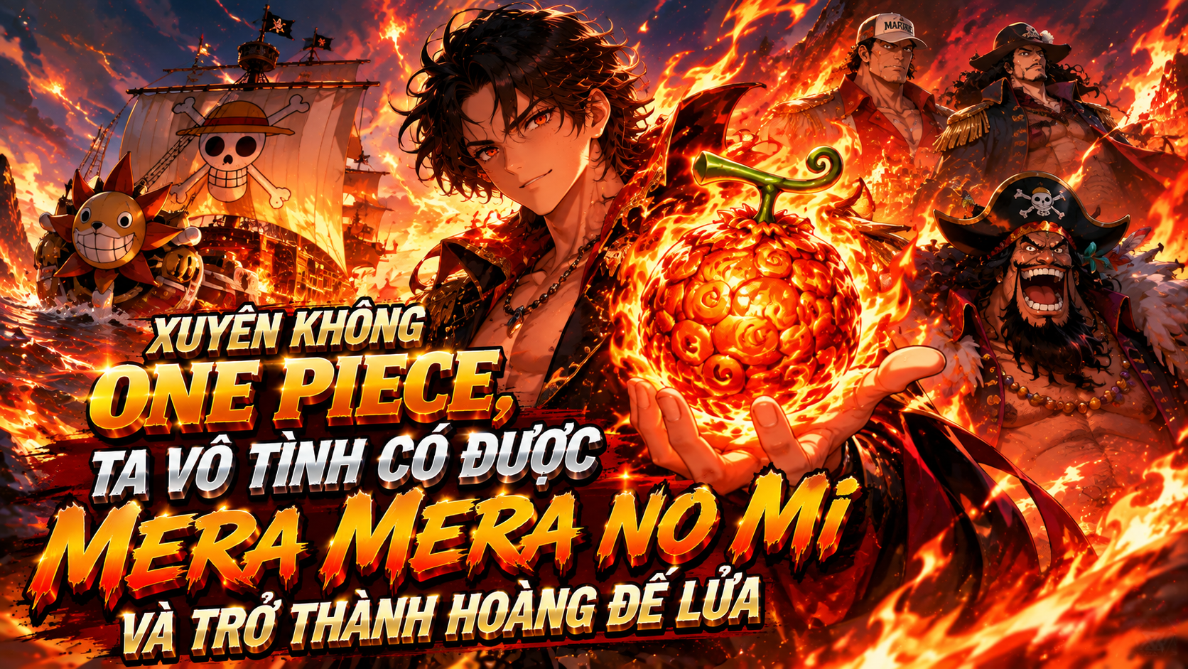 Xuyên Không One Piece, Ta Vô Tình Có Được Mera Mera no Mi Và Trở Thành Hoàng Đế Lửa thumbnail