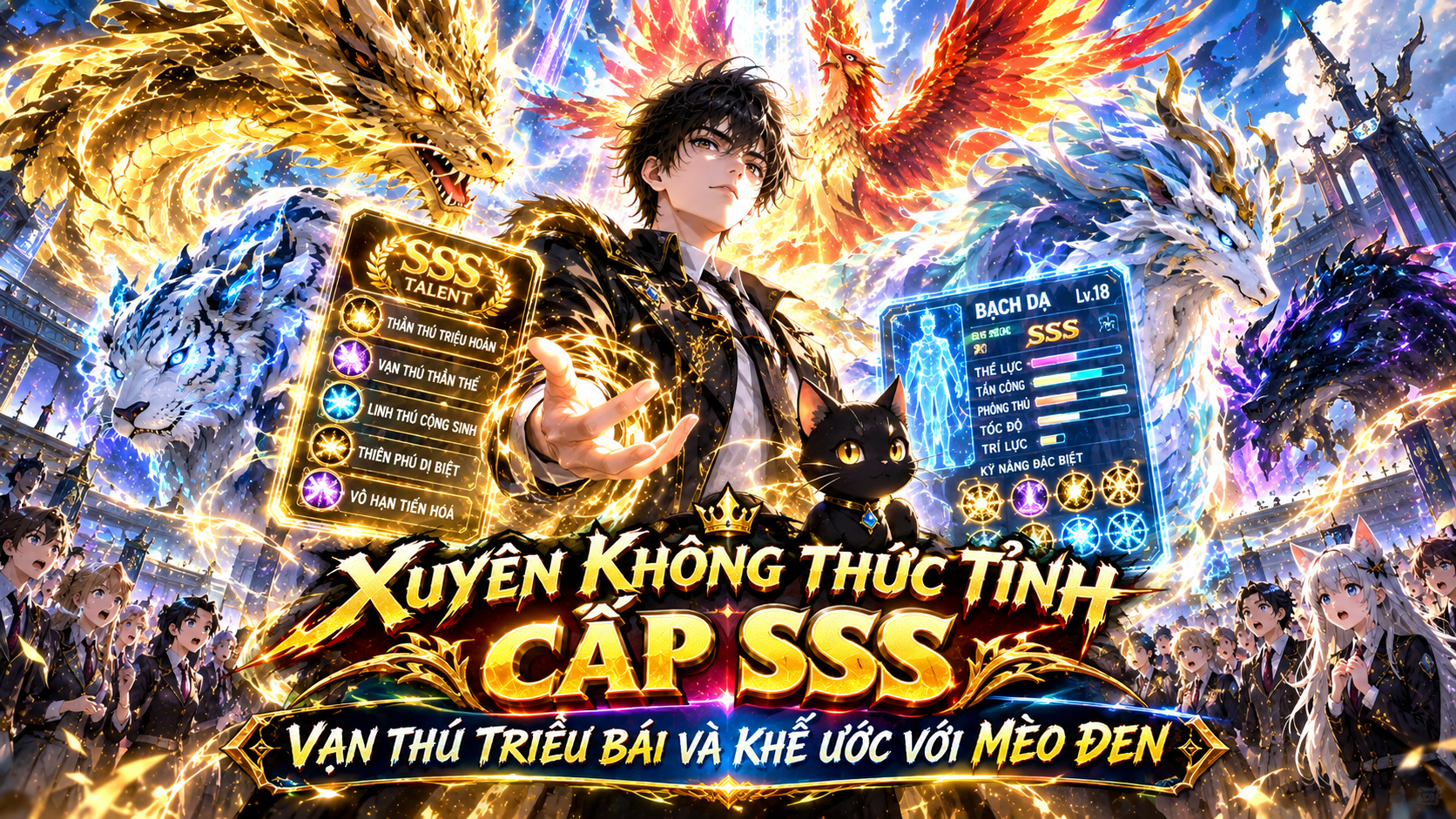 XUYÊN KHÔNG THỨC TỈNH CẤP SSS, VẠN THÚ TRIỀU BÁI VÀ KHẾ ƯỚC VỚI MÈO ĐEN thumbnail