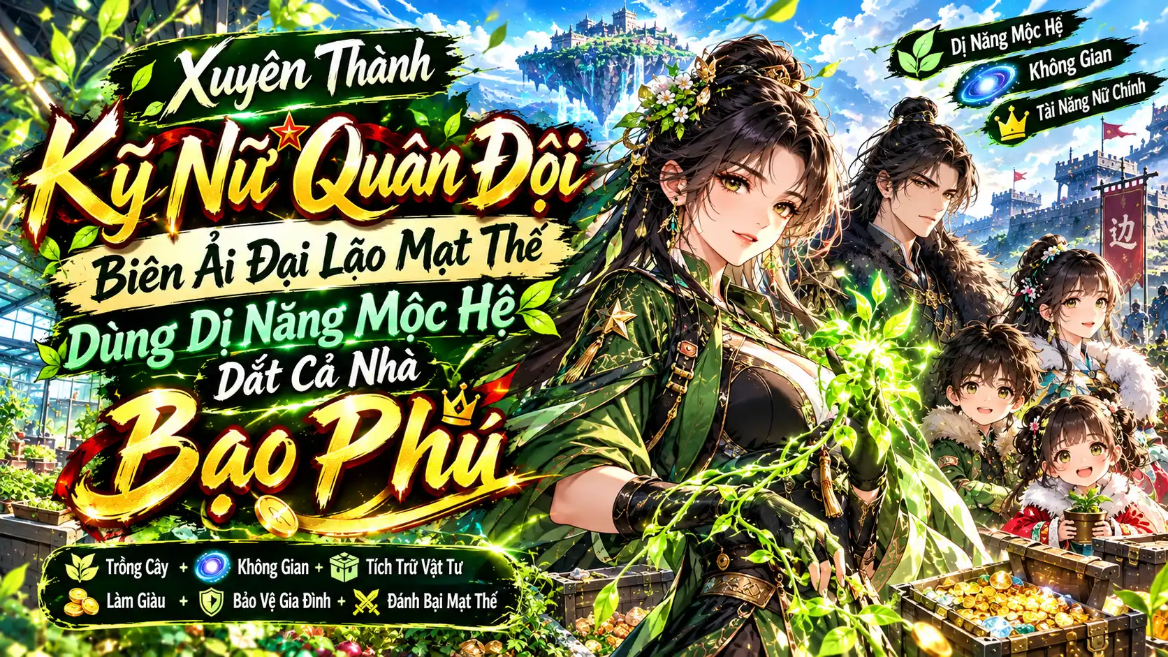 Xuyên Thành Kỹ Nữ Quân Đội Biên Ải Đại Lão Mạt Thế Dùng Dị Năng Mộc Hệ Dắt Cả Nhà Bạo Phú thumbnail