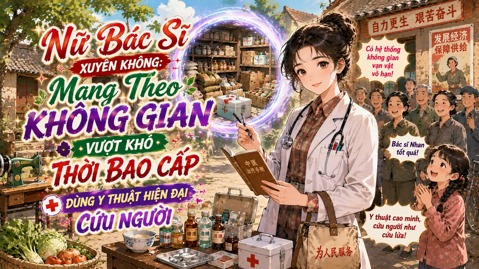 Nữ Bác Sĩ Xuyên Không: Mang Theo Không Gian Vượt Khó Thời Bao Cấp Dùng Y Thuật Hiện Đại Cứu
