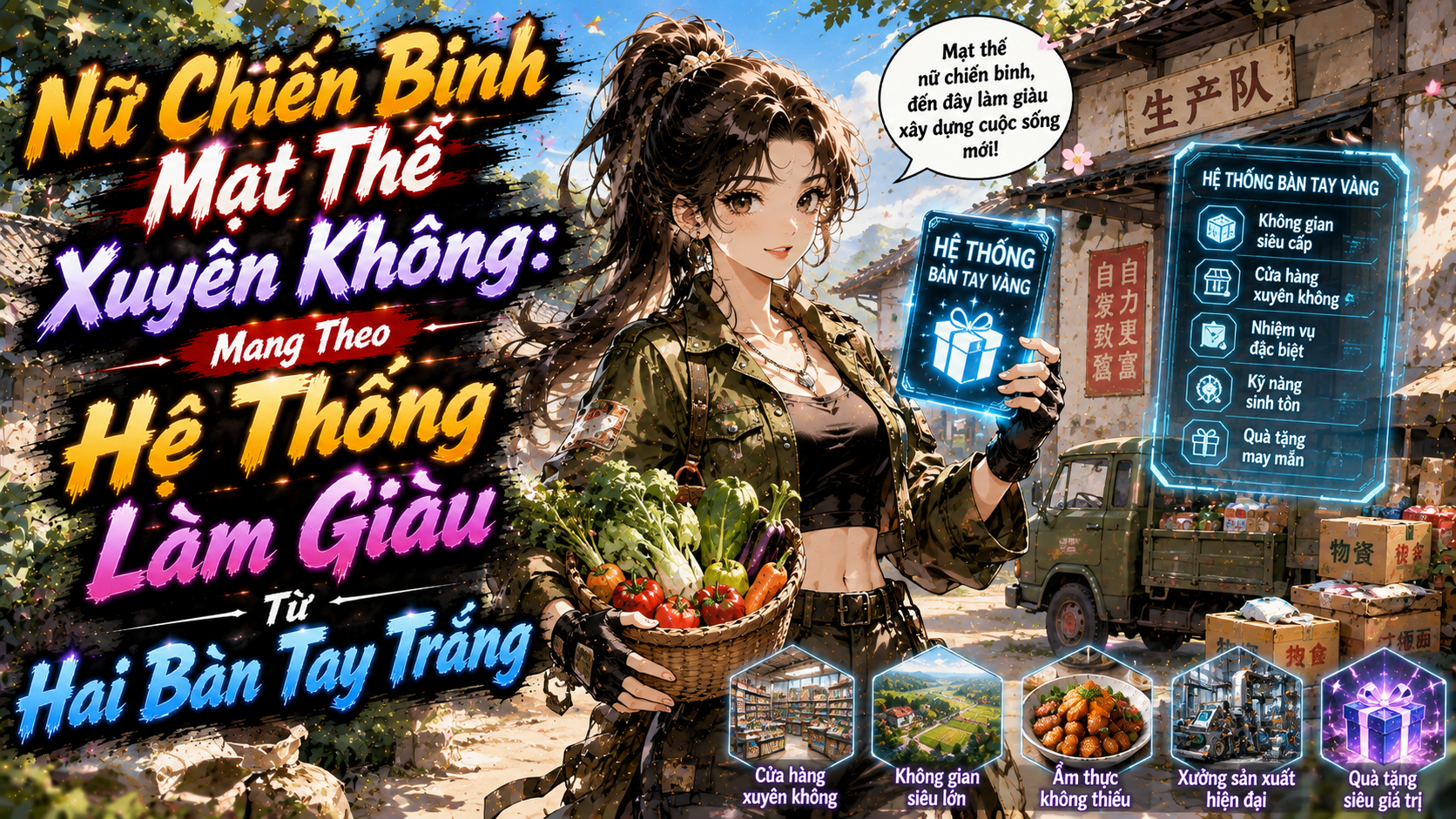 Nữ Chiến Binh Mạt Thế Xuyên Không: Mang Theo Hệ Thống Làm Giàu Từ Hai Bàn Tay Trắng thumbnail