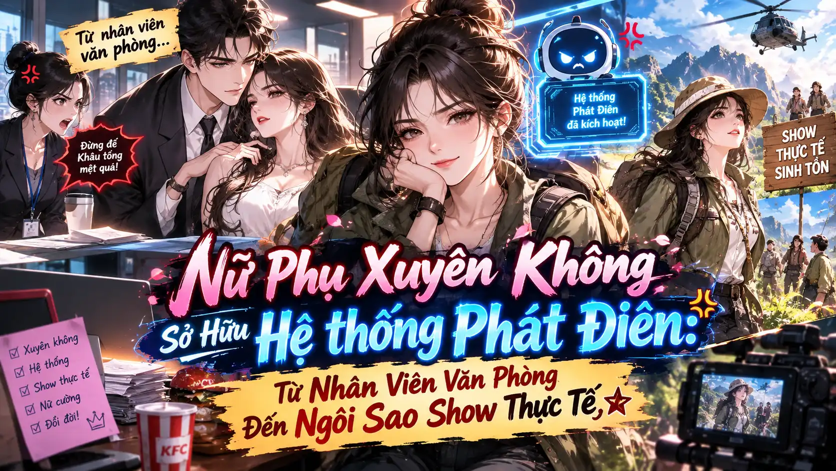 Nữ Phụ Xuyên Không Sở Hữu Hệ thống Phát Điên: Từ Nhân Viên Văn Phòng Đến Ngôi Sao Show Thực Tế thumbnail