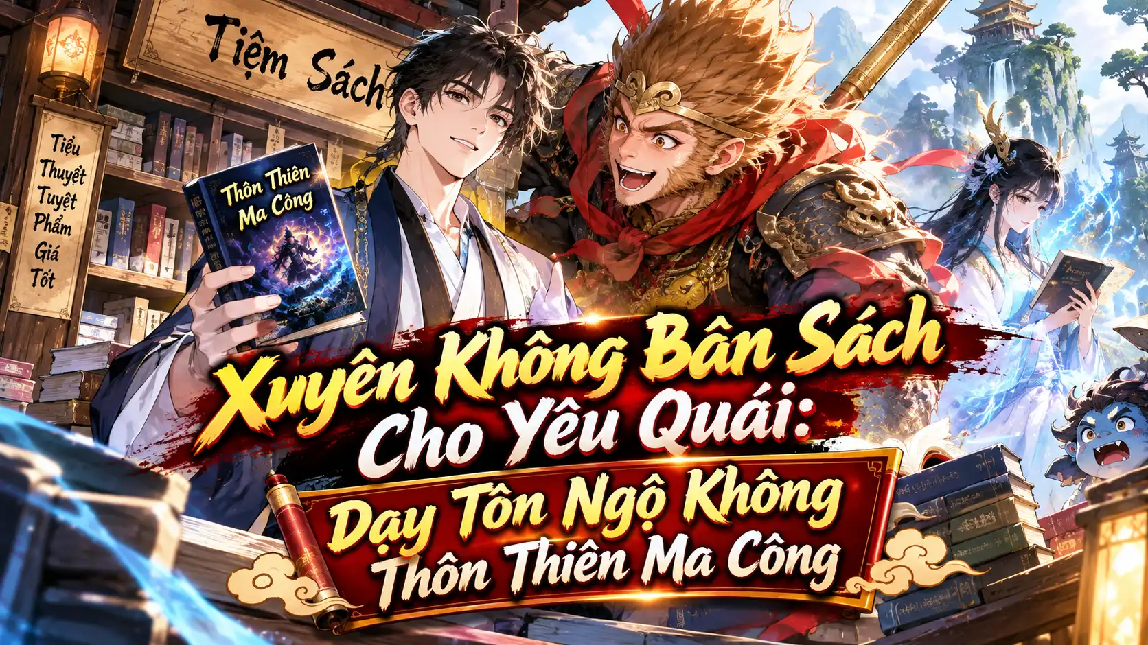 Xuyên Không Bán Sách Cho Yêu Quái: Dạy Tôn Ngộ Không Thôn Thiên Ma Công