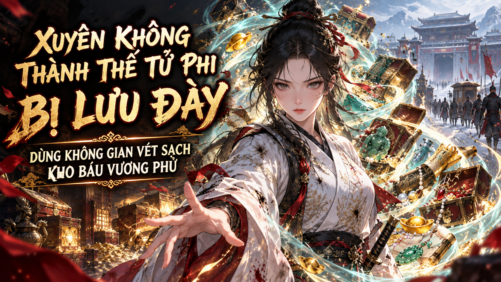 Xuyên Không Thành Thế Tử Phi Bị Lưu Đày: Dùng Không Gian Vét Sạch Kho Báu Vương Phủ thumbnail