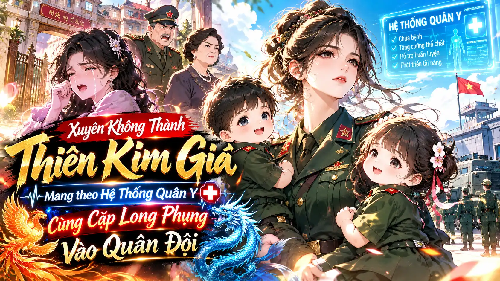 Xuyên Không Thành Thiên Kim Giả: Mang theo Hệ Thống Quân Y Cùng Cặp Long Phụng Vào Quân Đội thumbnail