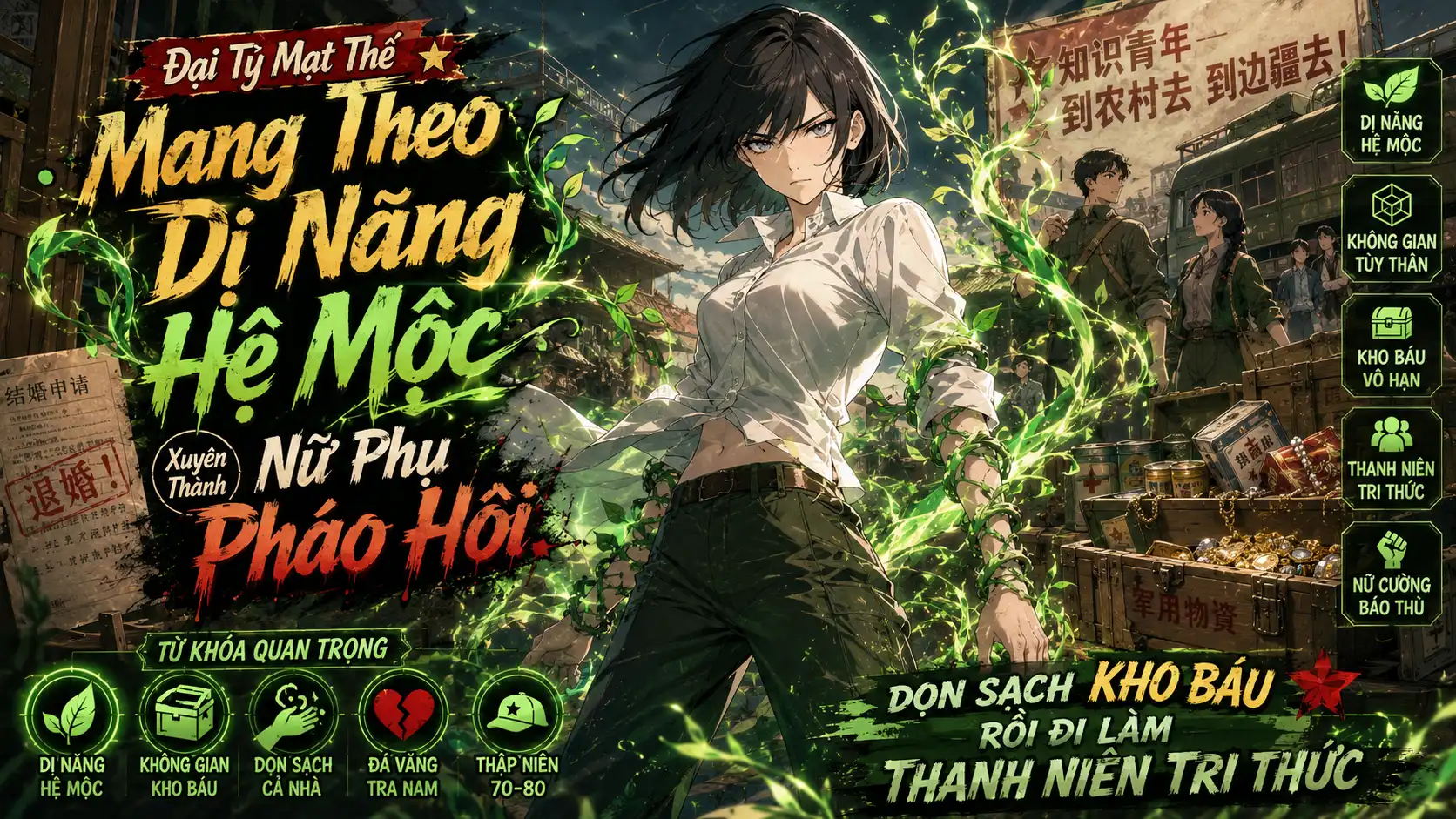 MANG THEO DỊ NĂNG HỆ MỘC XUYÊN THÀNH NỮ PHỤ PHÁO HÔI DỌN SẠCH KHO BÁU ĐI LÀM THANH NIÊN TRI THỨC
