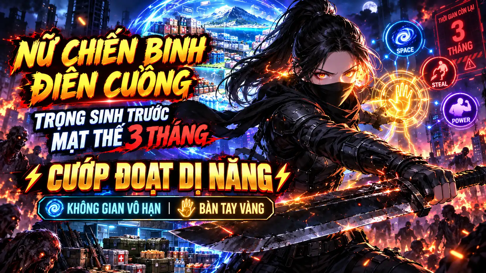 NỮ CHIẾN BINH ĐIÊN CUỒNG TRỌNG SINH TRƯỚC MẠT THẾ 3 THÁNG SỞ HỮU HỆ THỐNG CƯỚP ĐOẠT DỊ NĂNG thumbnail