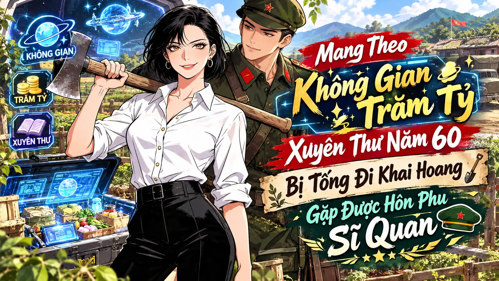 Mang Theo Không Gian Trăm Tỷ Xuyên Thư Năm 60 Bị Tống Đi Khai Hoang Gặp Được Hôn Phu Sĩ Quan thumbnail