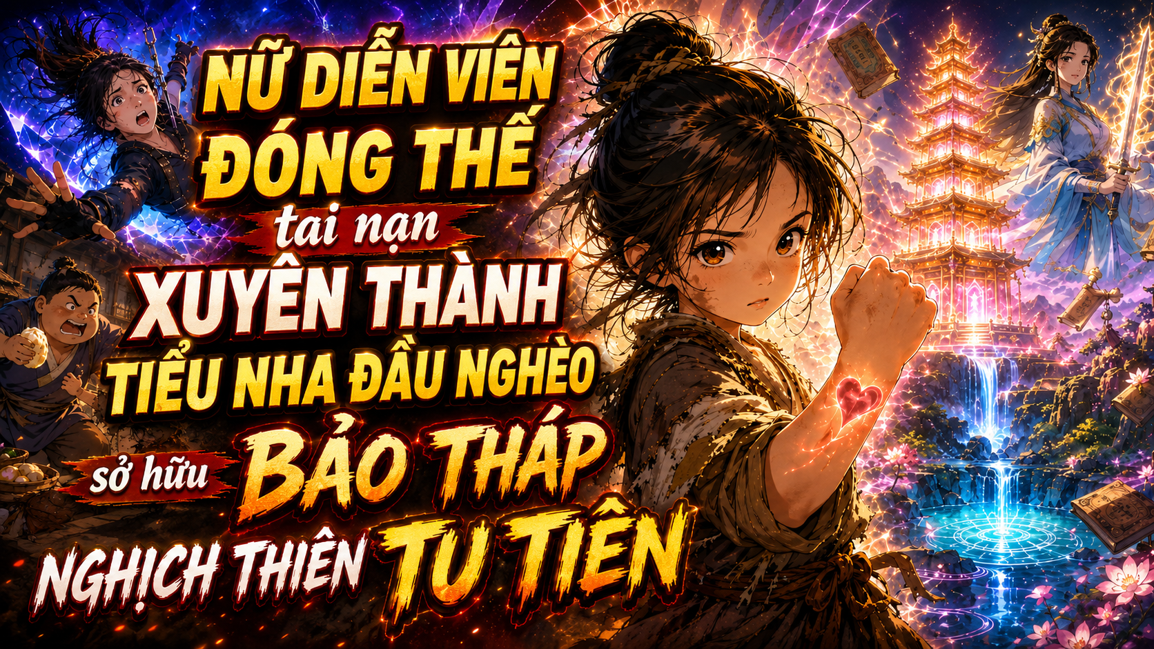 Nữ diễn viên đóng thế tai nạn xuyên thành tiểu nha đầu nghèo sở hữu bảo tháp nghịch thiên tu tiên thumbnail