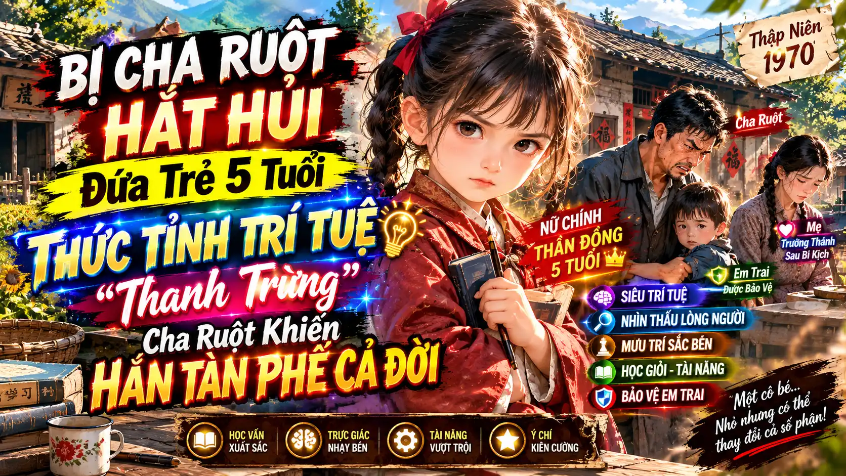 BỊ CHA RUỘT HẮT HỦI ĐỨA TRẺ 5 TUỔI THỨC TỈNH TRÍ TUỆ THANH TRỪNG CHA RUỘT KHIẾN HẮN TÀN PHẾ