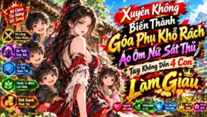 XUYÊN KHÔNG BIẾN THÀNH GÓA PHỤ KHỐ RÁCH ÁO ÔM NỮ SÁT THỦ TAY KHÔNG DẪN 4 CON LÀM GIÀU cover